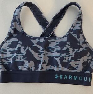 Under Armour Navy & Light Blue Camo Crossback Sports Bra